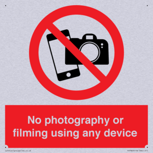 No photography or filming using any device